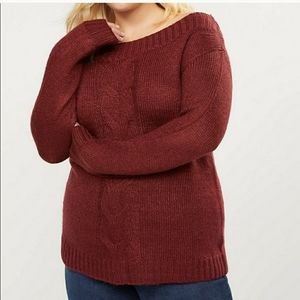 NWT! LB Boatneck Cable Knit Sweater